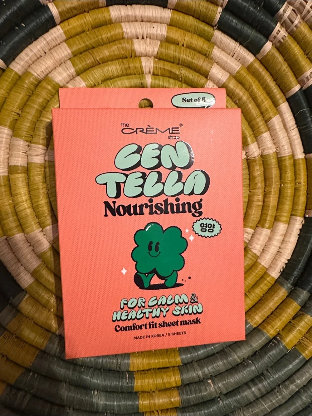 The Crème Centella Nourishing Sheet Mask 5 pack- Coral Pink